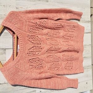 Maurice's orange and cream sweater, size L